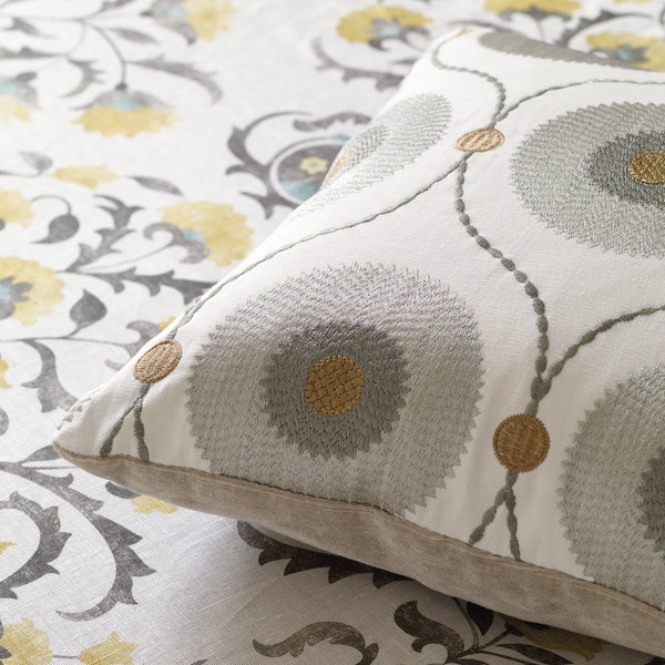 Starla Pewter/Gold Fabric by Sanderson